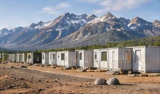 Alojamiento modular en un entorno montañoso remoto